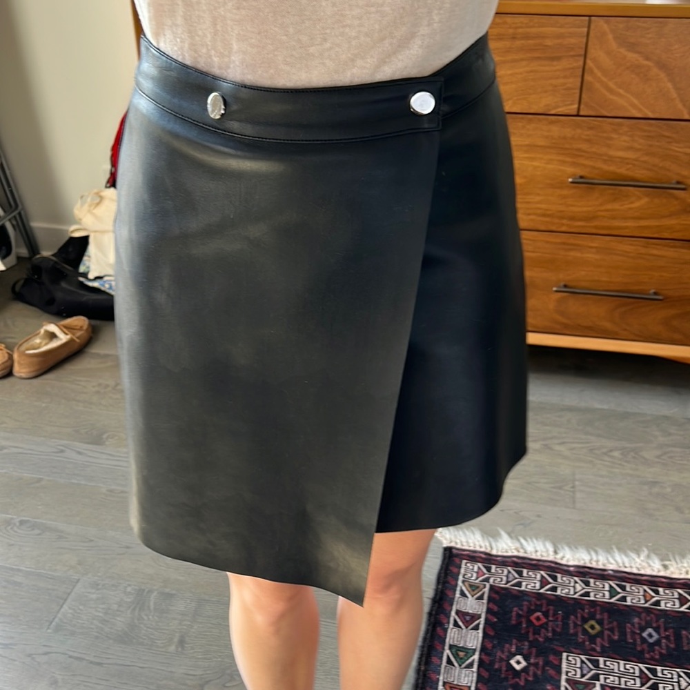 Warehouse leather mini skirt